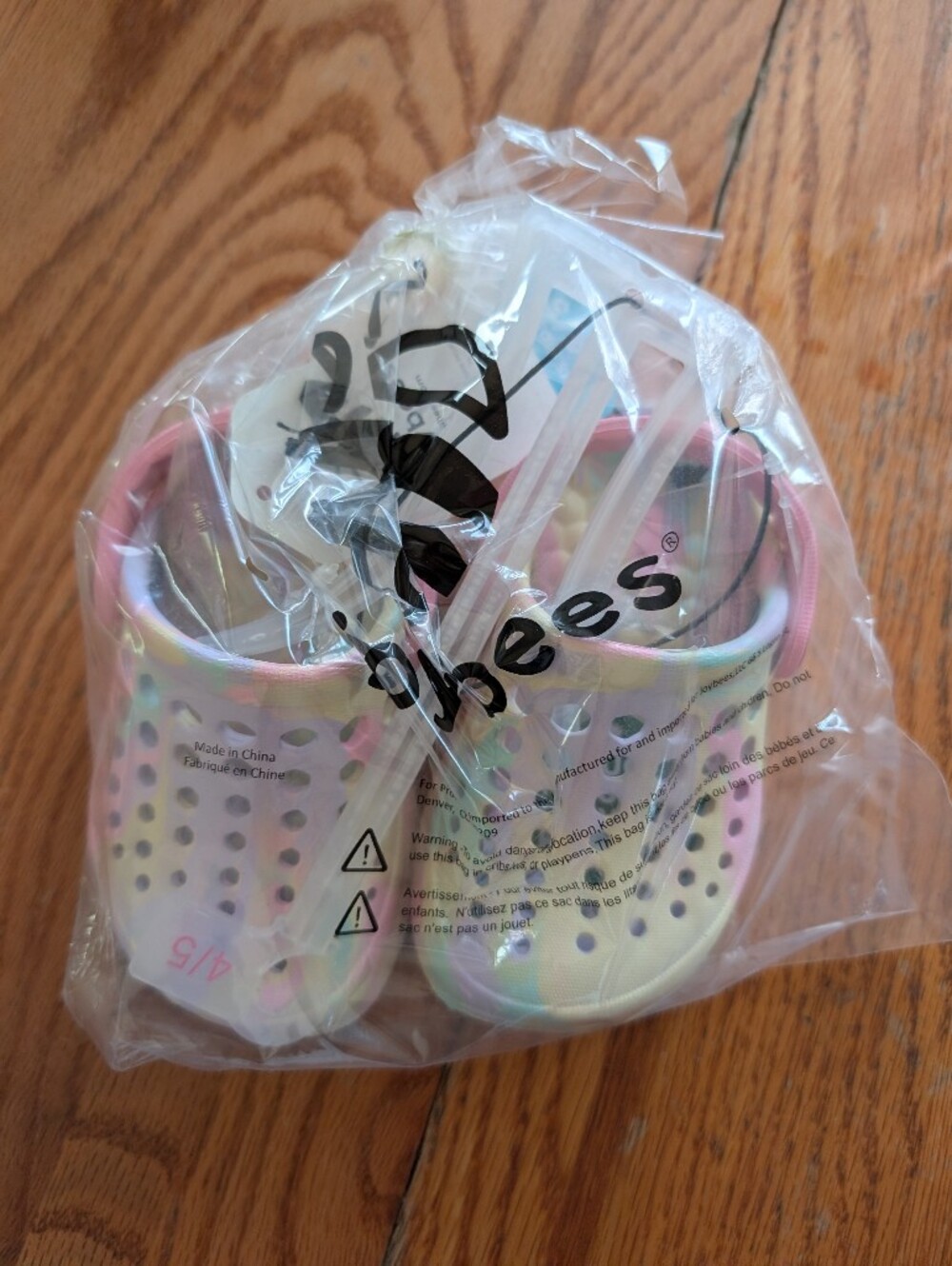 Tie-Dye Pastel Clog Sandals with Pink Trim Baby Size 4/5